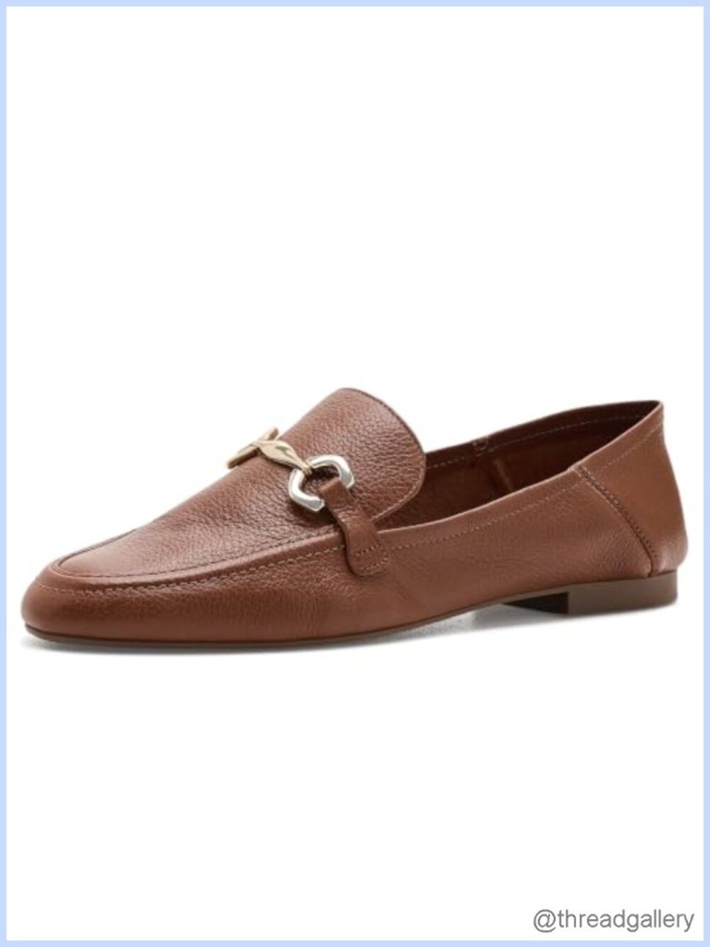 Leather Emma Loafers Round Toe Slip-On Business Casual Flat Shoes